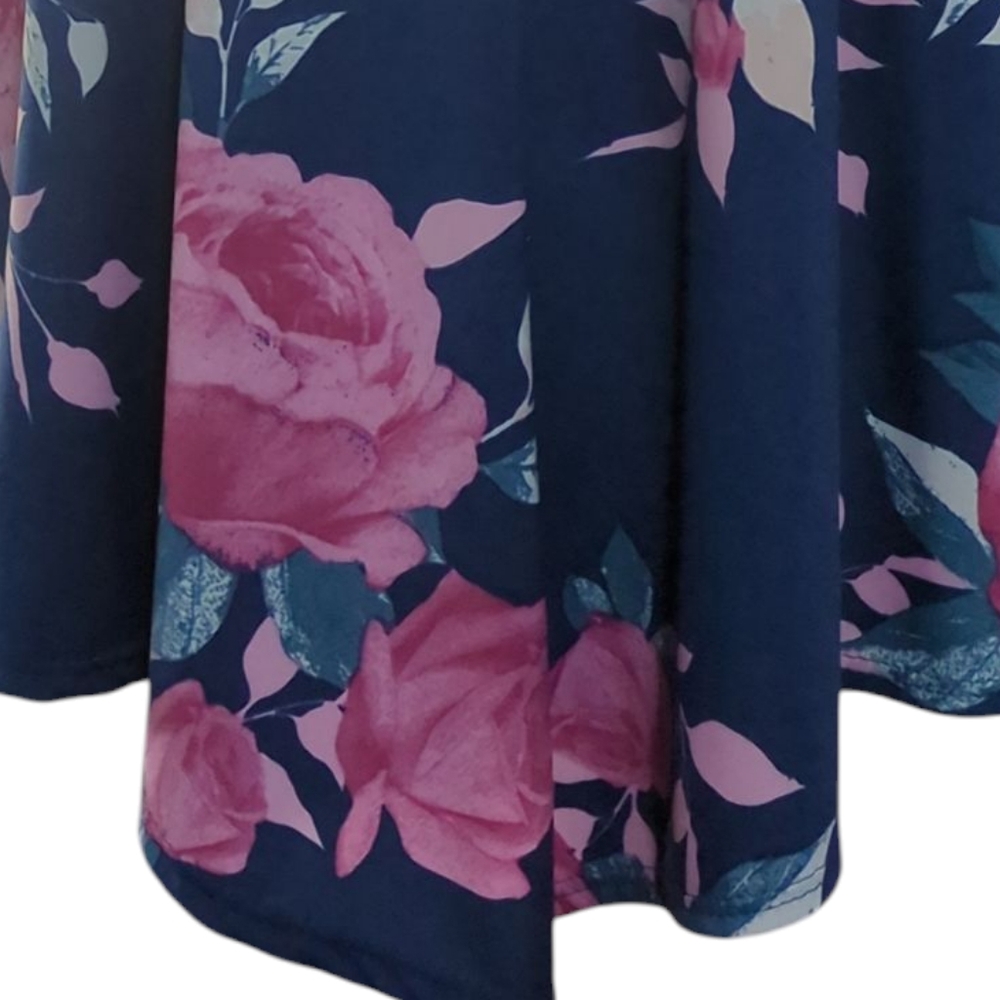 First Love Navy and Pink Floral Tank Top Size l - Picture 3 of 6